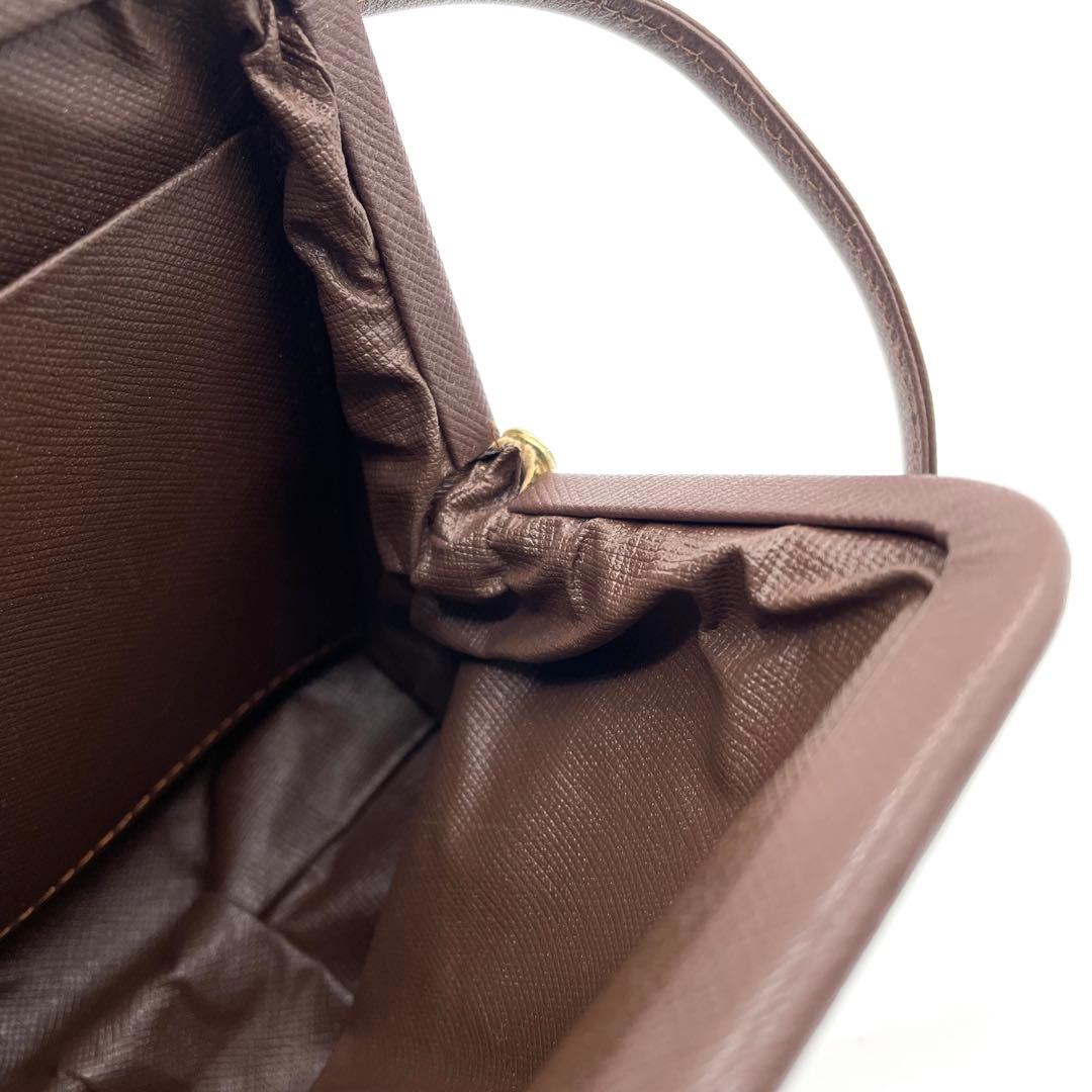 【極美品】バーバリー　ショルダーバッグ　がま口　ホースロゴ　キャンバス　玉虫色