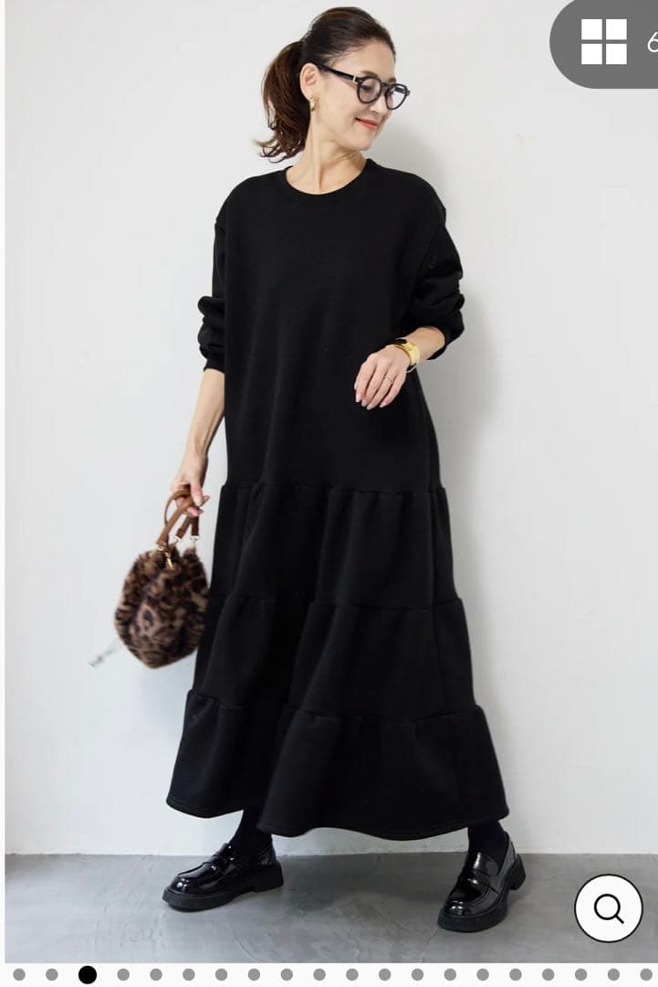 プラスオトハ OTO.HA ティアードスウェットワンピース ブラック 新品未使用