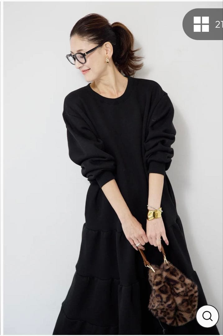 プラスオトハ OTO.HA ティアードスウェットワンピース ブラック 新品未使用