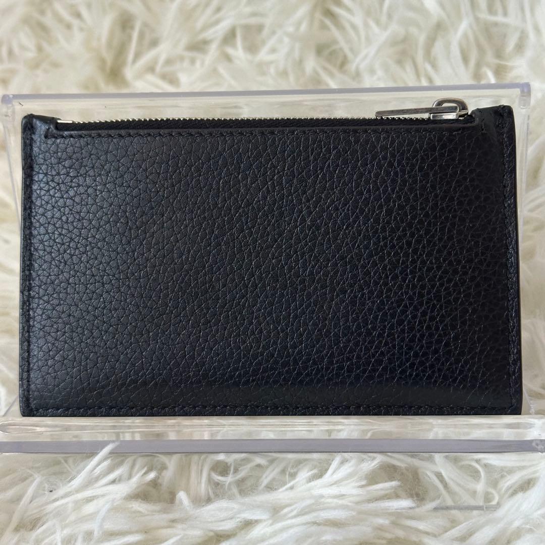 ✨️美品✨️ セリーヌ フラグメントケース シボ革 型押し レザー コンパクト 黒