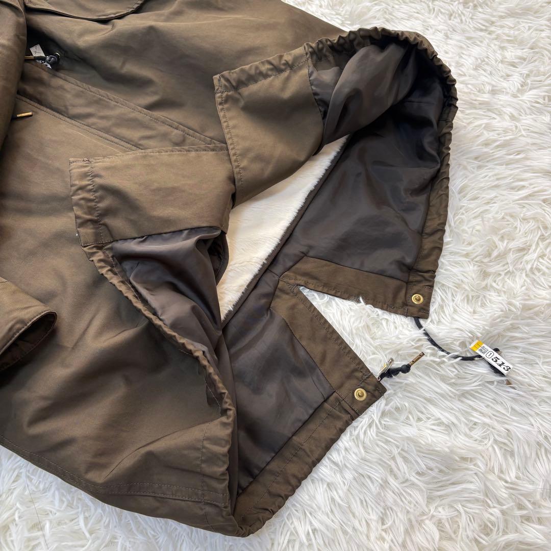 【イエナ】モッズコート　ライナー付き　ファー　L カーキ　ロング丈