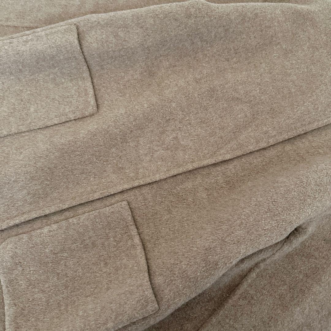 Spick & Span ノーカラーリバーコート ミドル丈 ウール ベージュ