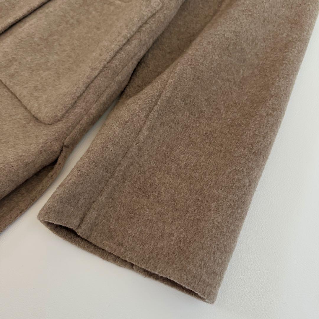 Spick & Span ノーカラーリバーコート ミドル丈 ウール ベージュ