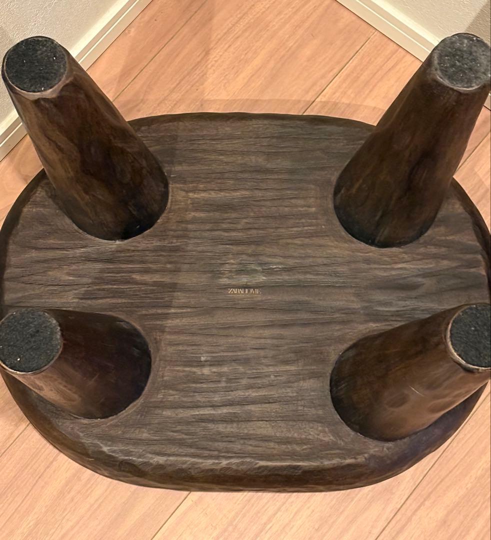 【廃盤希少】ZARA 木製 スツール イレギュラーハンマードスツール