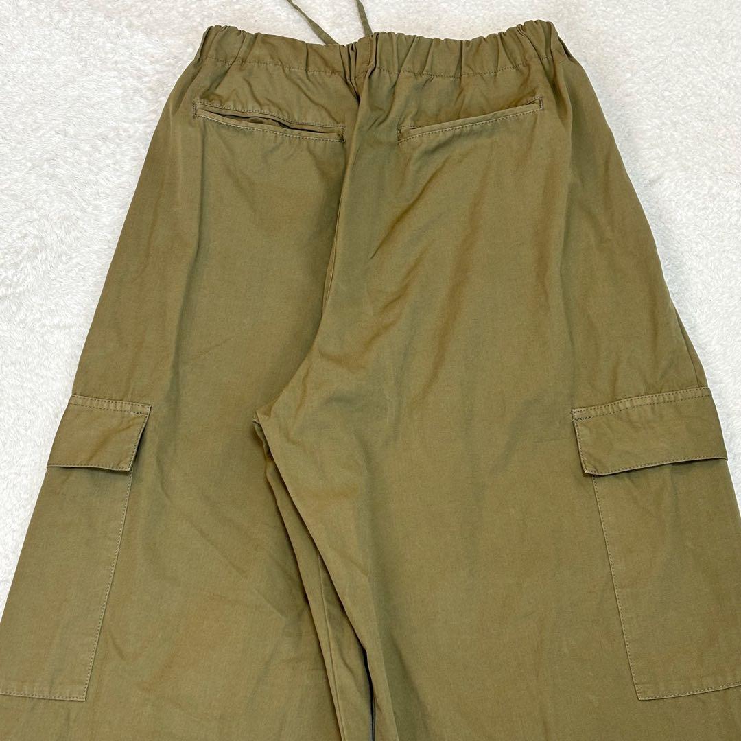 【美品✨】かぐれ ユーティリティーイージーパンツ ワイド 2WAY 綿 カーキ