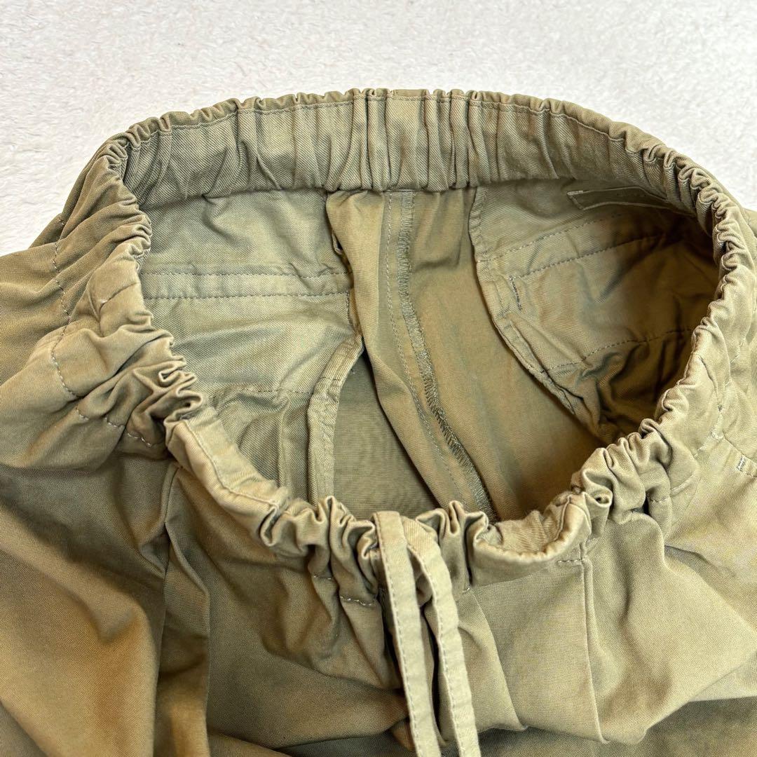 【美品✨】かぐれ ユーティリティーイージーパンツ ワイド 2WAY 綿 カーキ