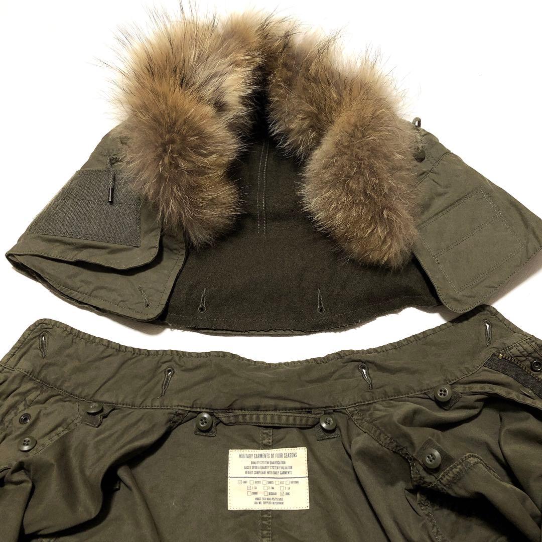 【ゴア】モッズコート ミリタリー キルトインナー ラクーンファー 脱着可能 良品