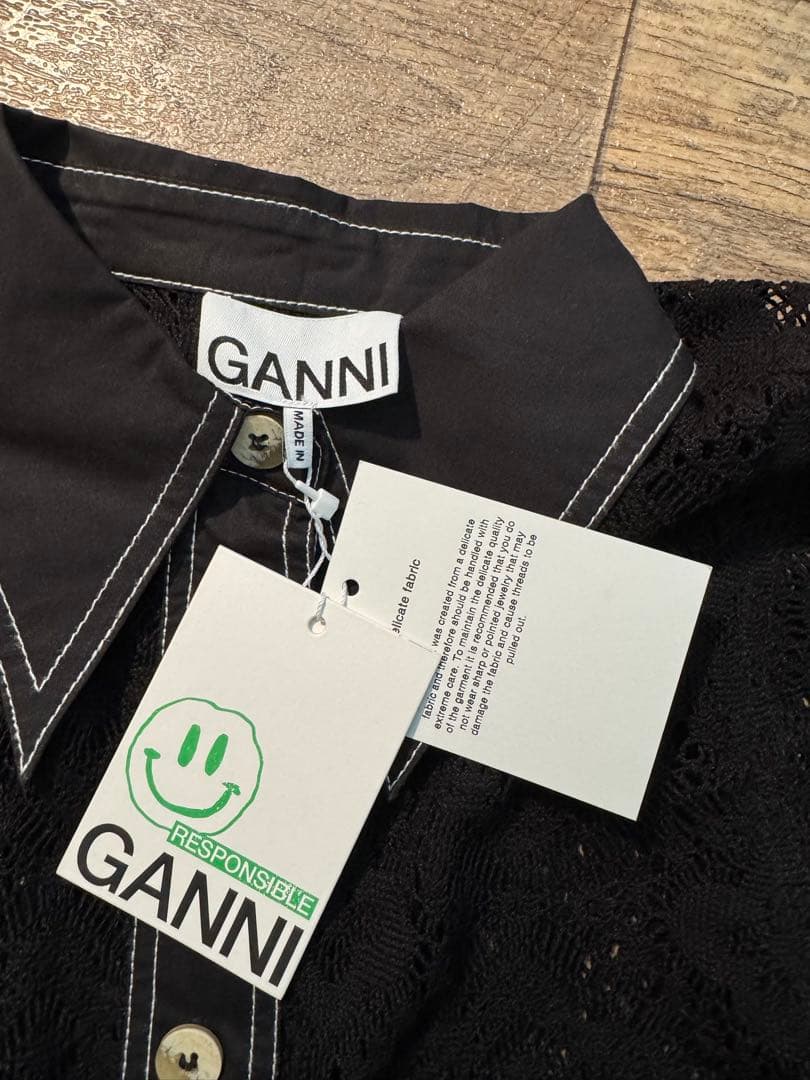 GANNI ガニー コットン レース シャツ