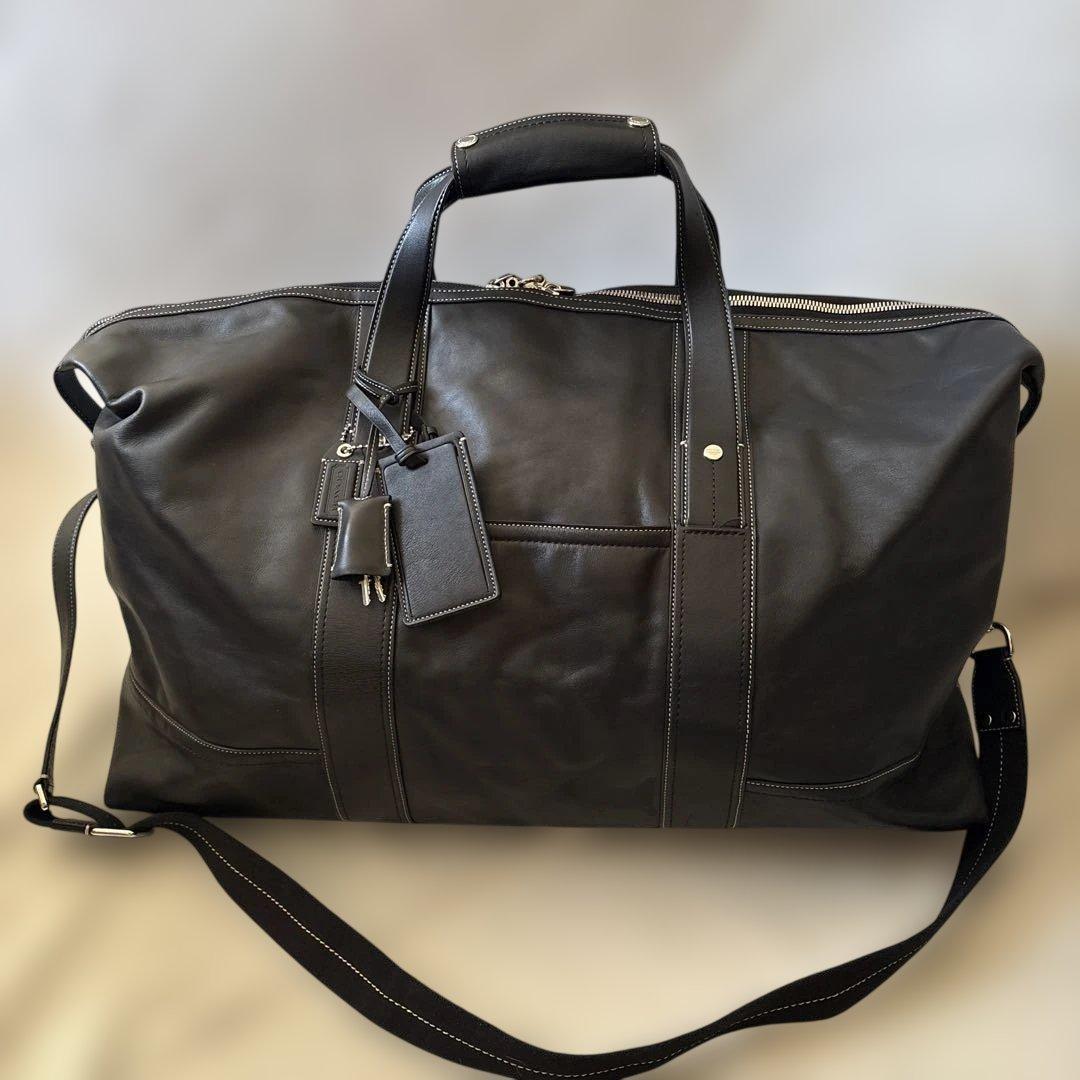 美品✨コーチ レザー　2way ボストンバッグ ブラック　大容量