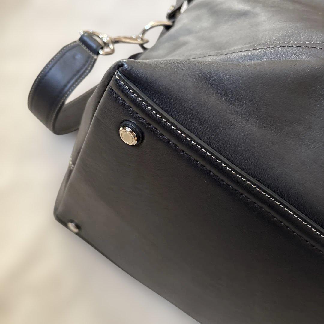 美品✨コーチ レザー　2way ボストンバッグ ブラック　大容量