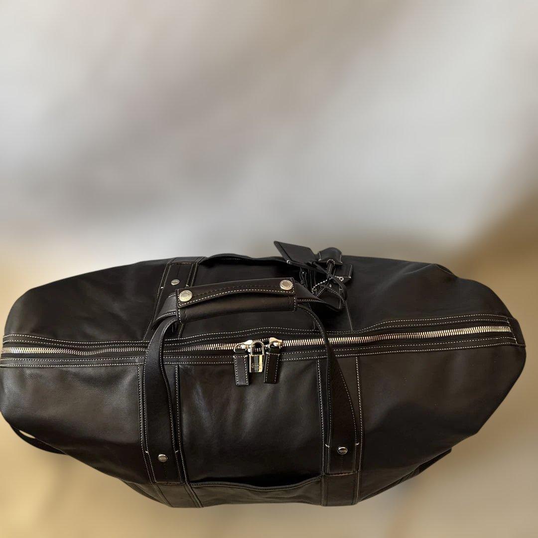 美品✨コーチ レザー　2way ボストンバッグ ブラック　大容量