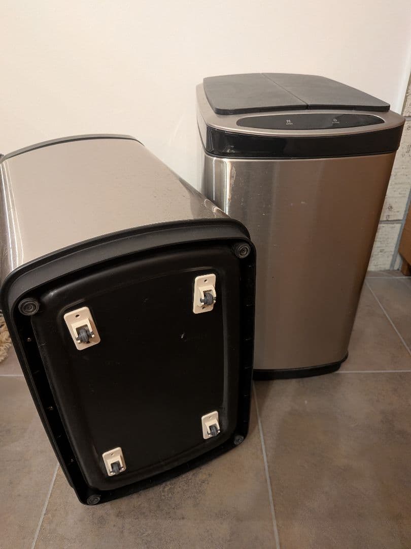 センサー式ステンレスごみ箱2個セット