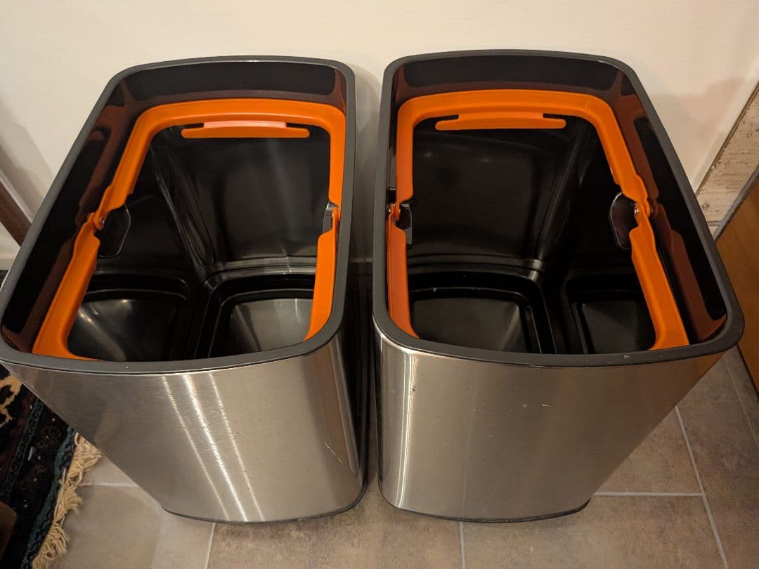 センサー式ステンレスごみ箱2個セット