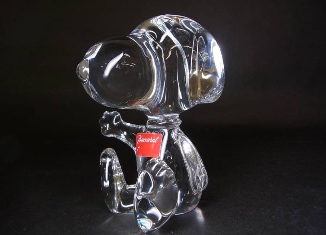 極美品 Baccarat バカラ スヌーピー クリスタル ガラス オブジェ 置物