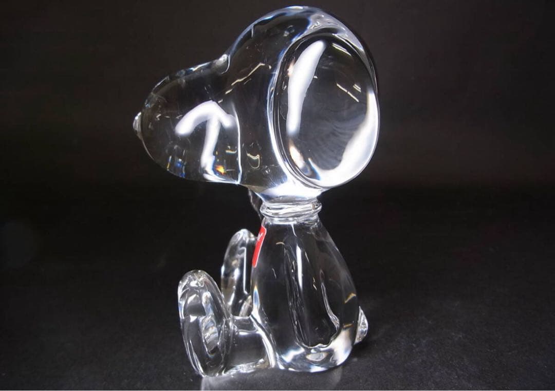 極美品 Baccarat バカラ スヌーピー クリスタル ガラス オブジェ 置物