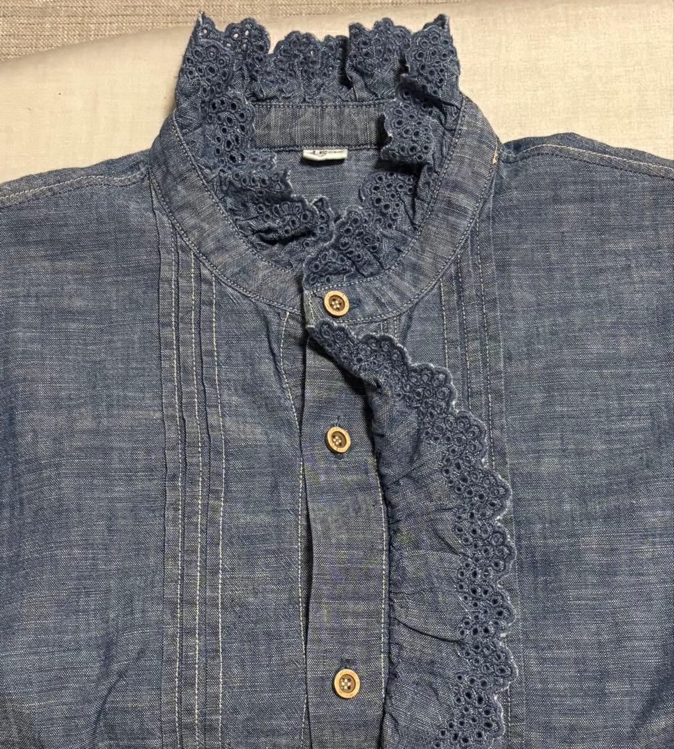 45rpm フリルシャツ(藍インディゴ)