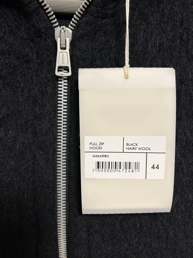 HATOUR LEGACY ブラック フルジップ フーディ 44 モヘア