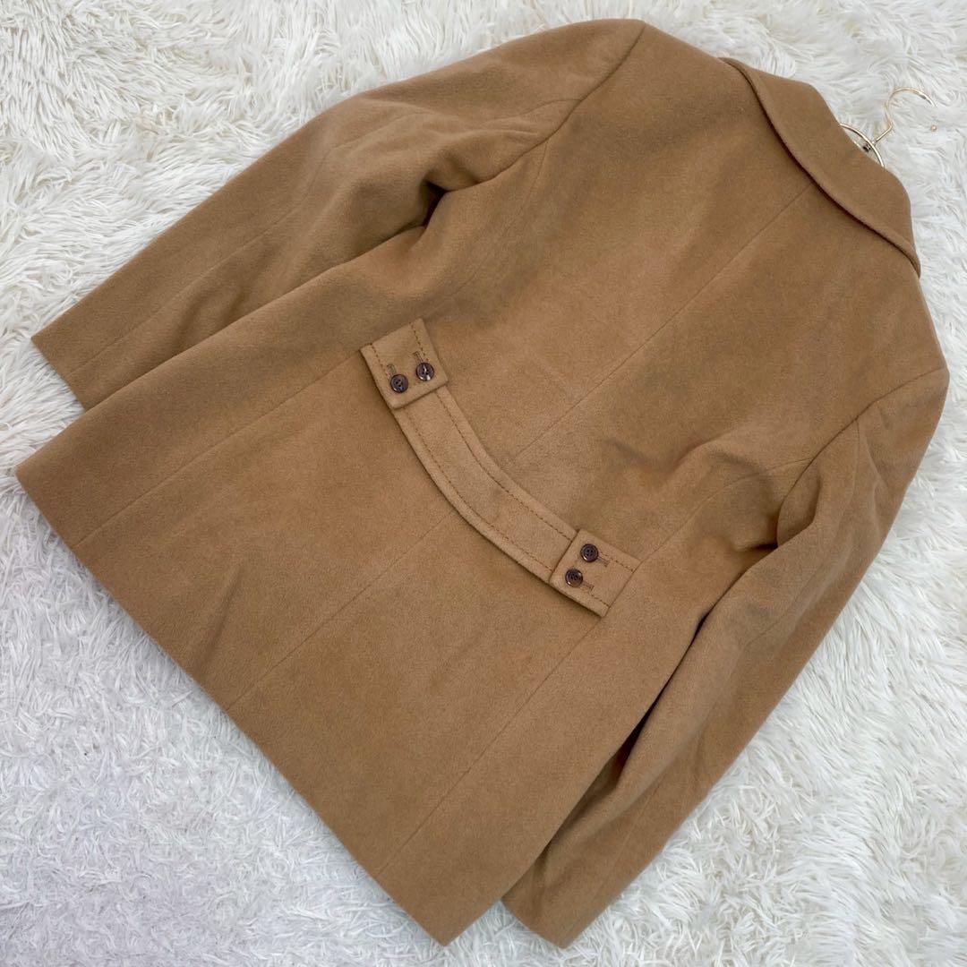 自由区 アンゴラコート キャメル 38 オフィス ダブルボタン キレイめ