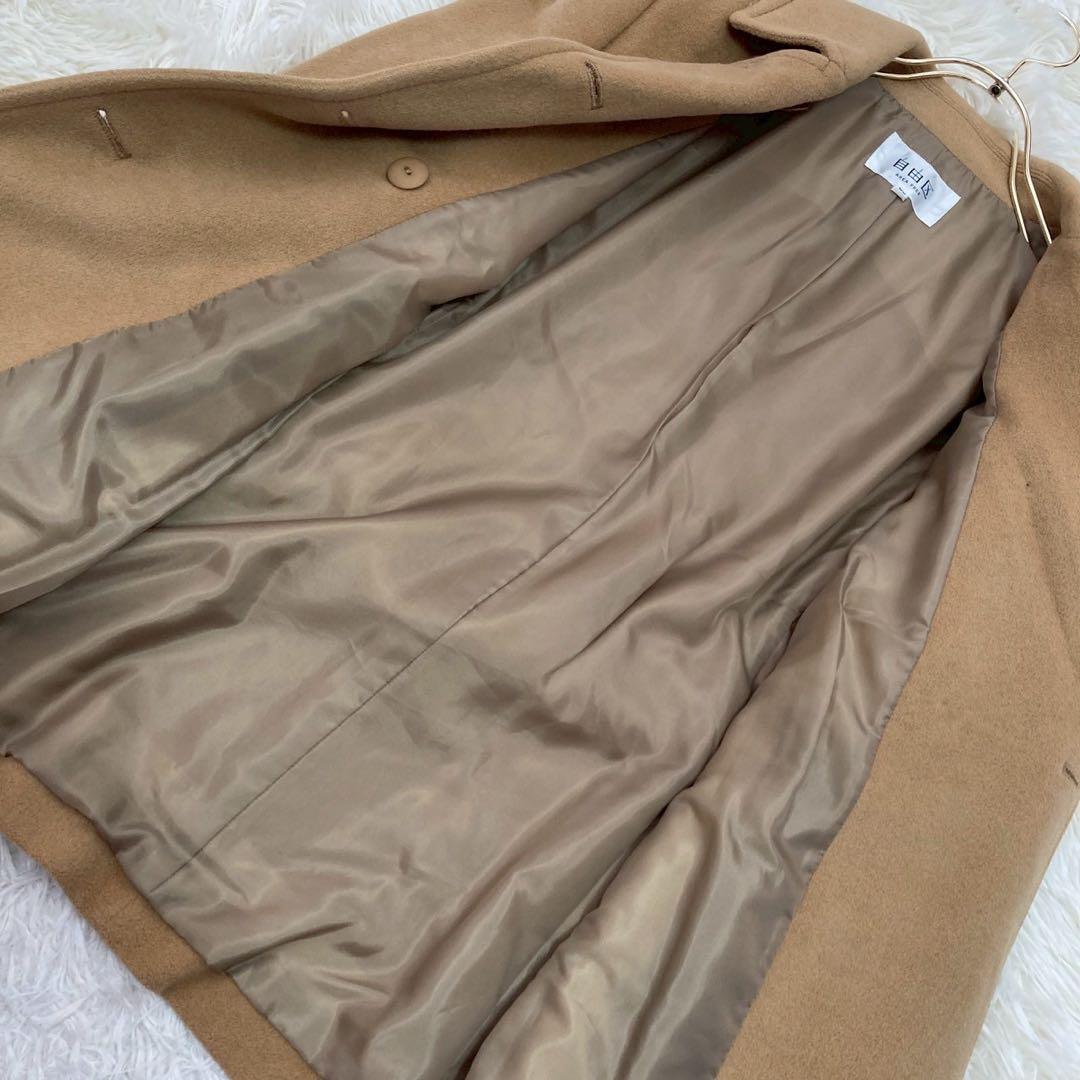 自由区 アンゴラコート キャメル 38 オフィス ダブルボタン キレイめ