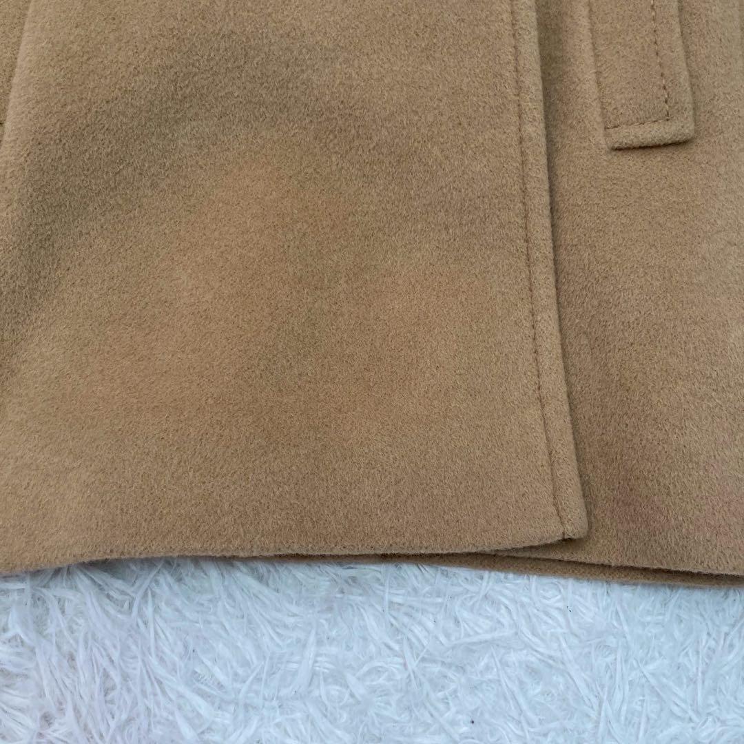 自由区 アンゴラコート キャメル 38 オフィス ダブルボタン キレイめ