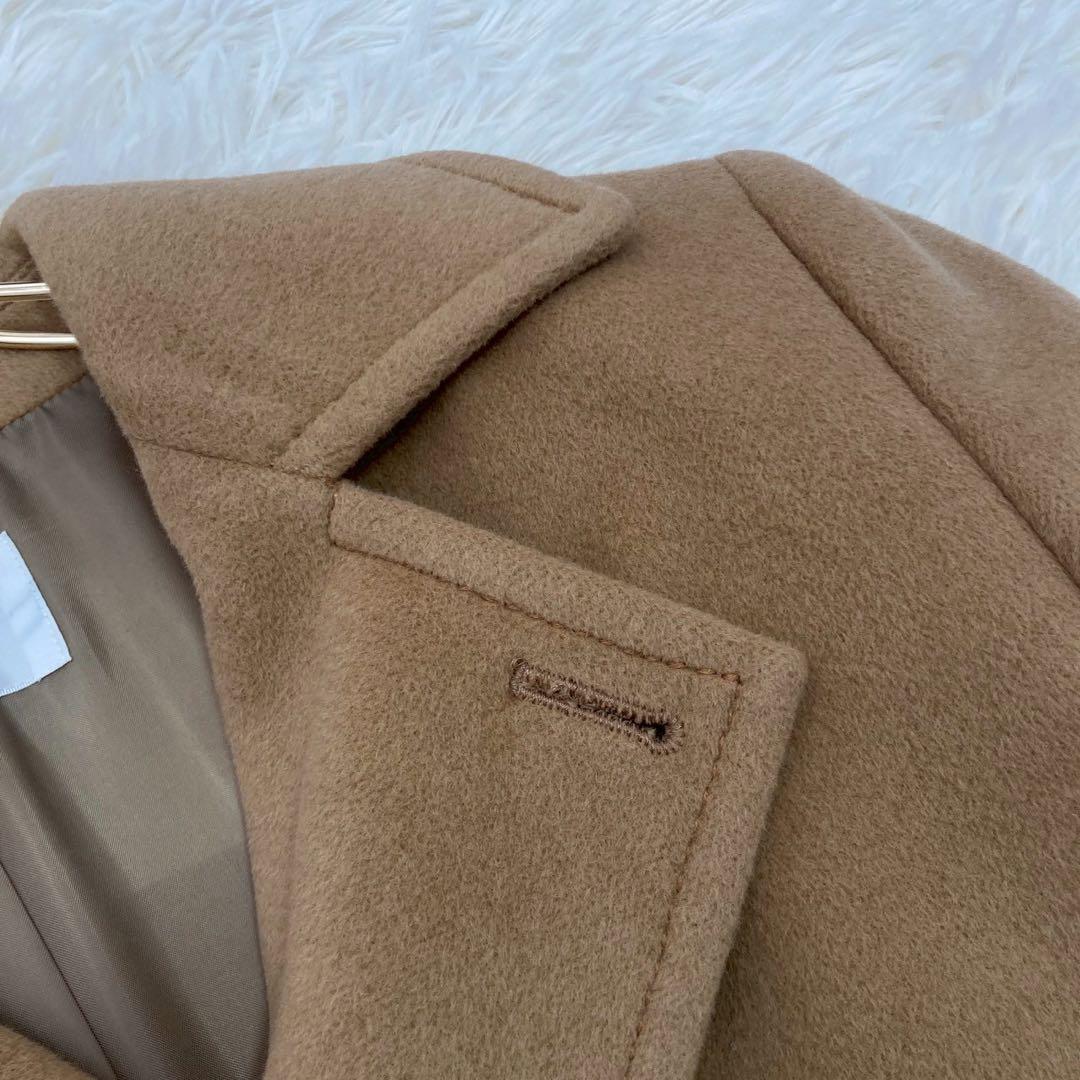 自由区 アンゴラコート キャメル 38 オフィス ダブルボタン キレイめ