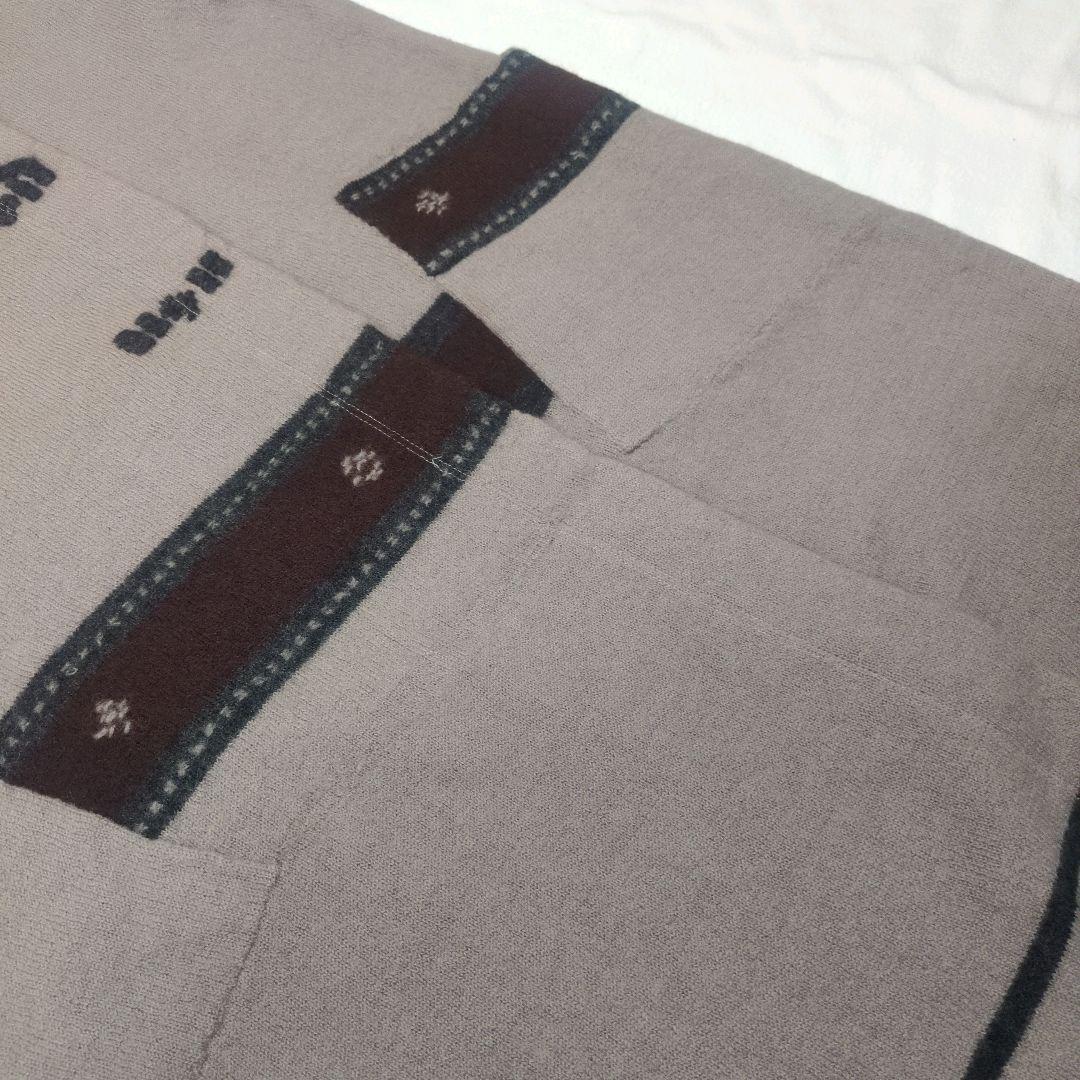 萌 MOYURU センソユニコ ウール ロングコート ポンチョ 刺繍 ゆったり