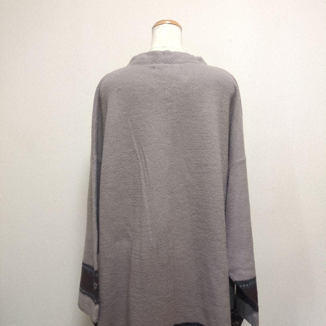 萌 MOYURU センソユニコ ウール ロングコート ポンチョ 刺繍 ゆったり