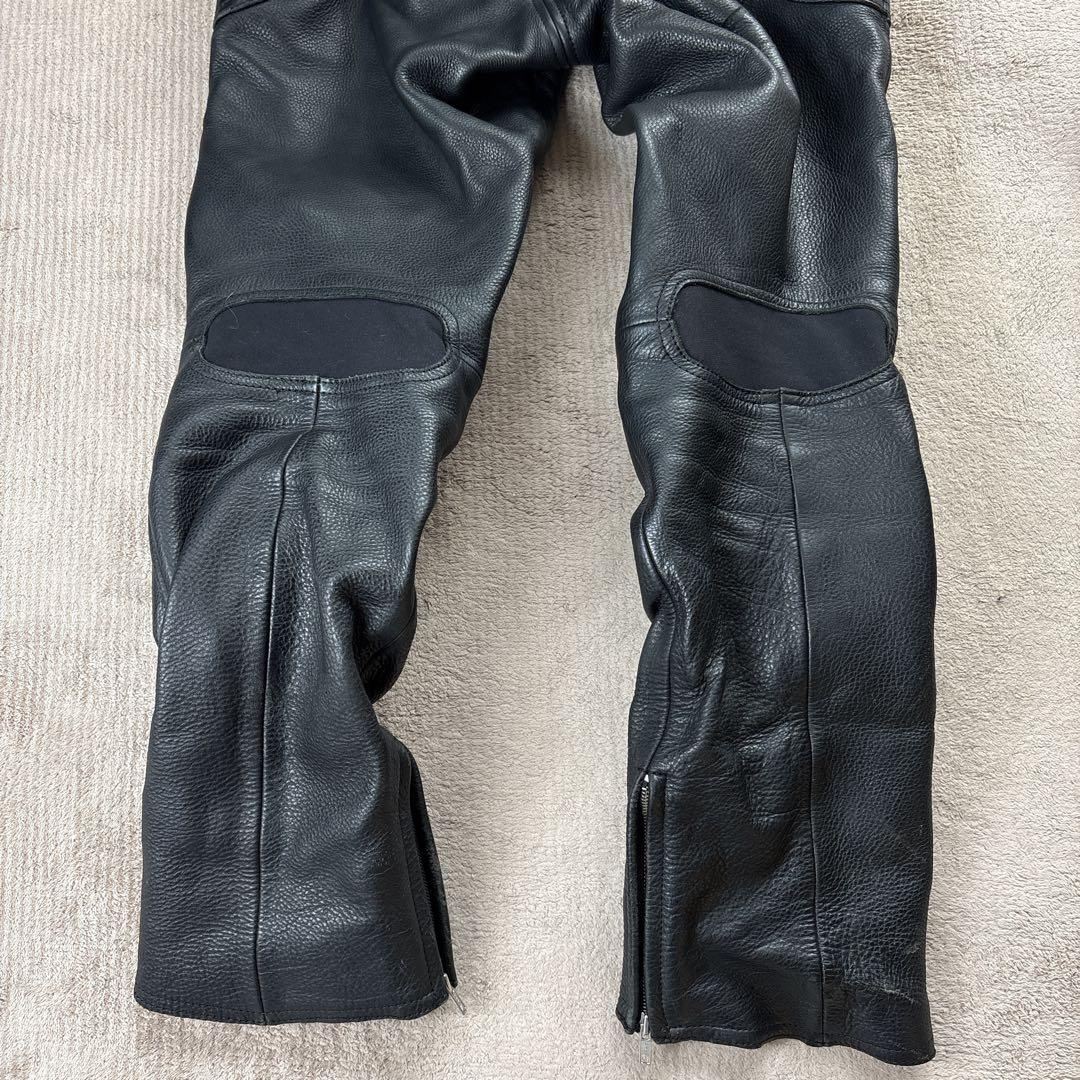 【希少XLサイズ】KADOYAデフュージョンパンツ レザー　ブラック　バイク