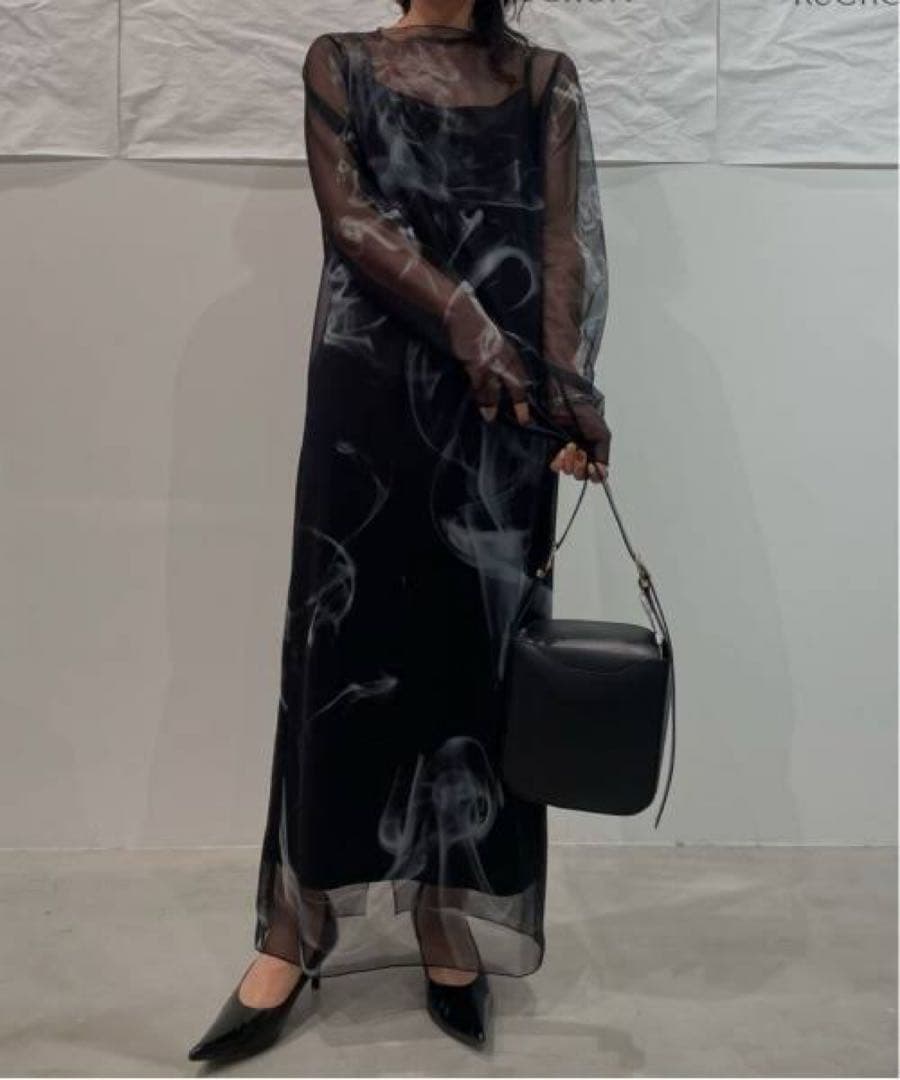 【美品/Mサイズ】AMERI CURL OF SMOKE SHEER DRESS