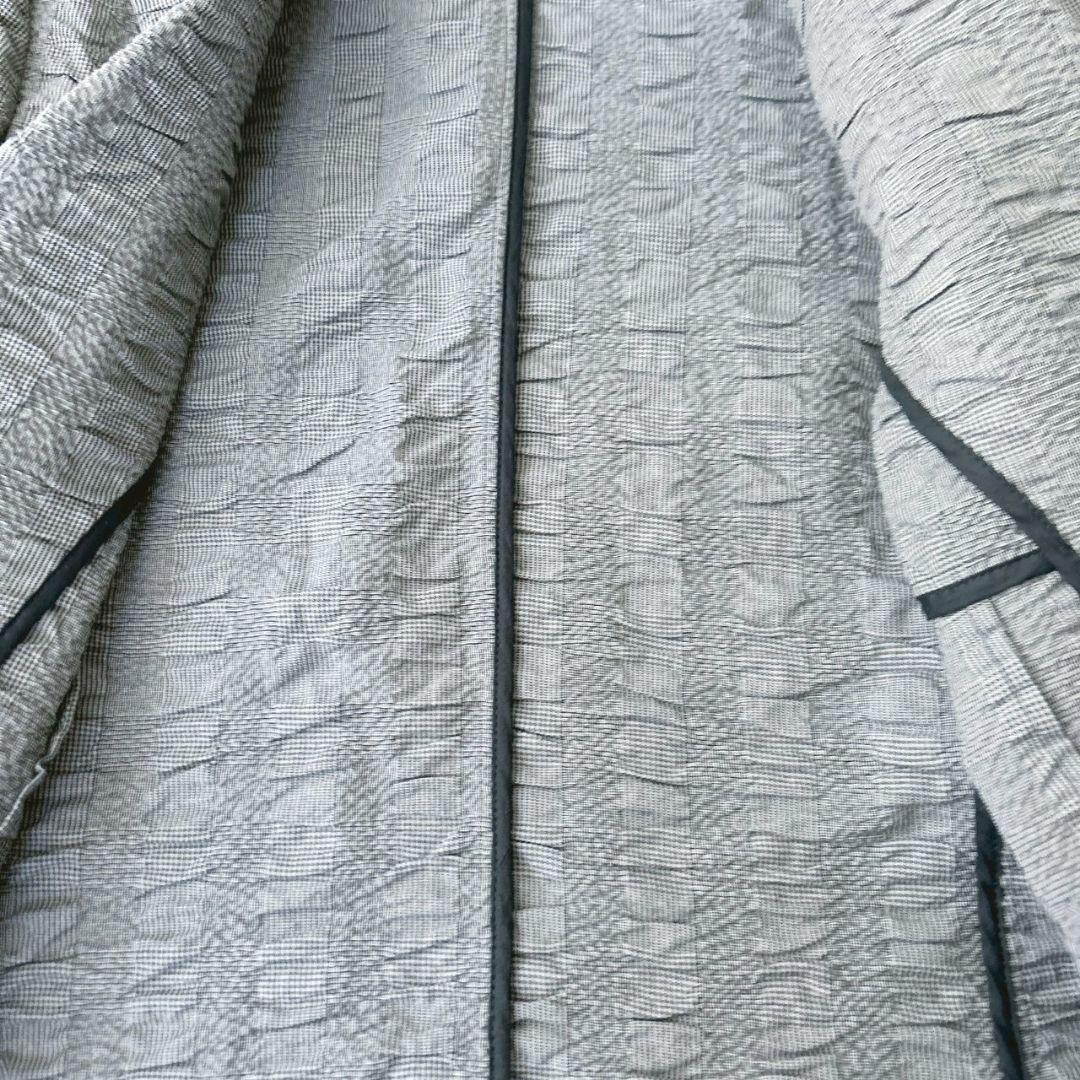 ジョルジオアルマーニ テーラードジャケット シワ加工 黒タグ グレー チェック