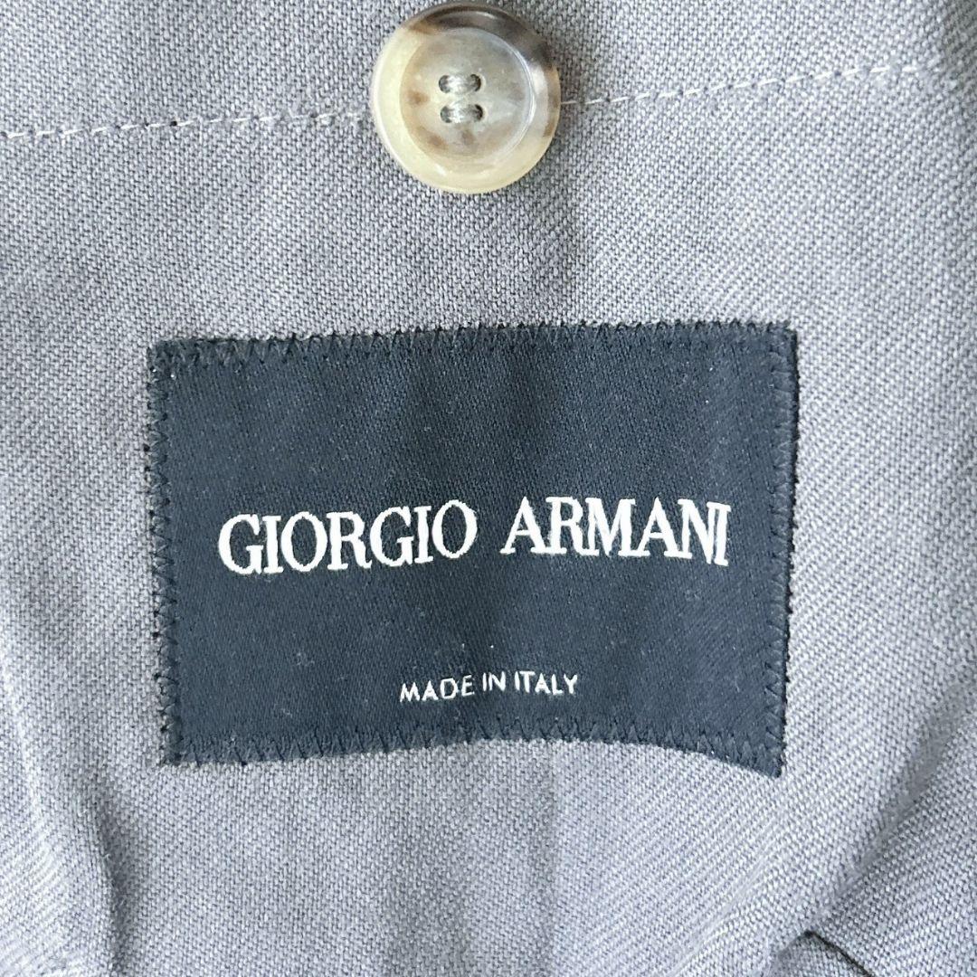 ジョルジオアルマーニ テーラードジャケット シワ加工 黒タグ グレー チェック