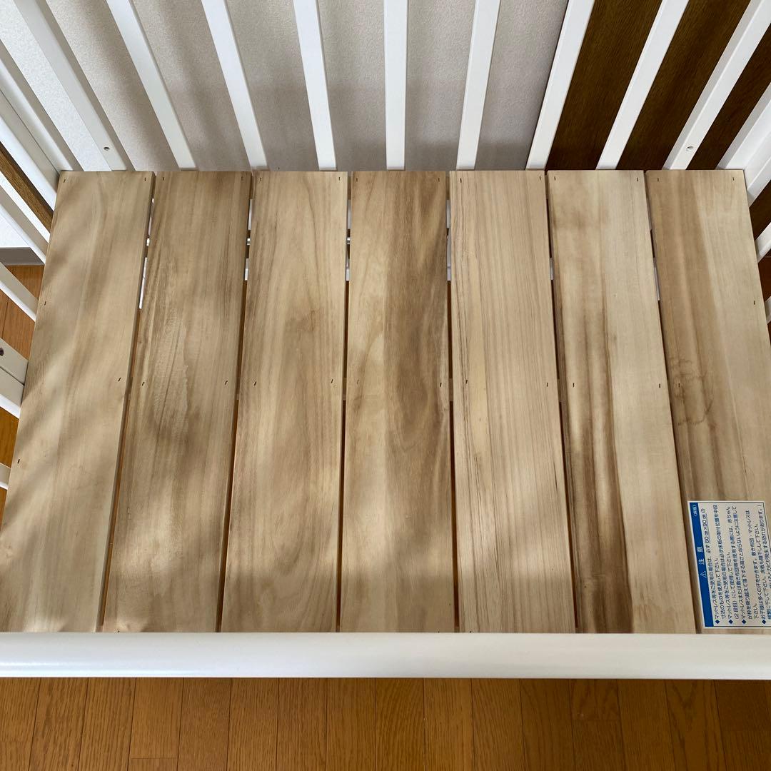 KATOJI カトージ 木製ミニベビーベッド ホワイト 下段収納付き