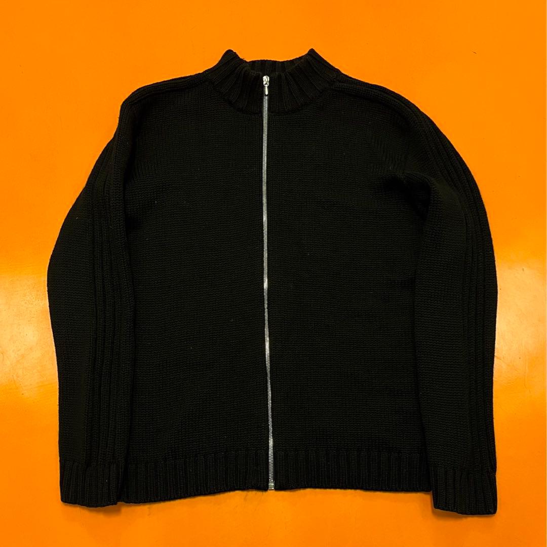 old アニエスベー　オム　90s ウール　ドライバーズニット　ハイネック　黒