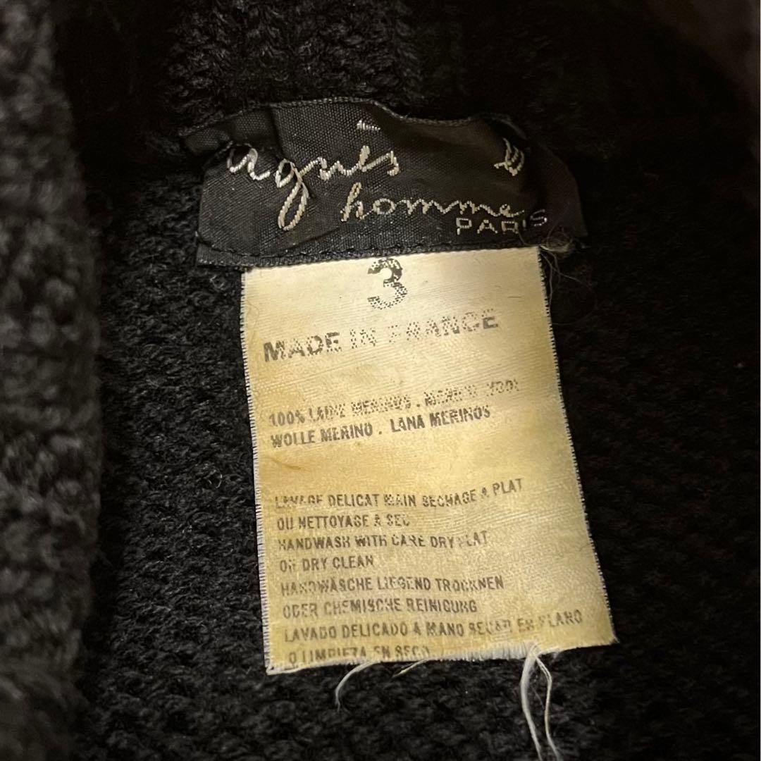 old アニエスベー　オム　90s ウール　ドライバーズニット　ハイネック　黒