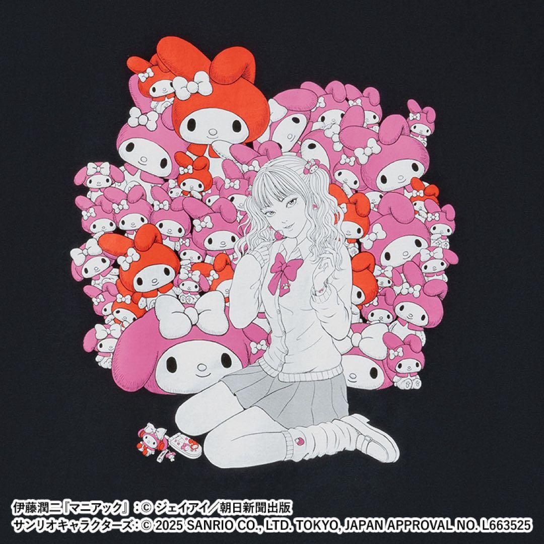 伊藤潤二　サンリオキャラクターズ　ラギットTシャツ ギャル富江 マイメロディ