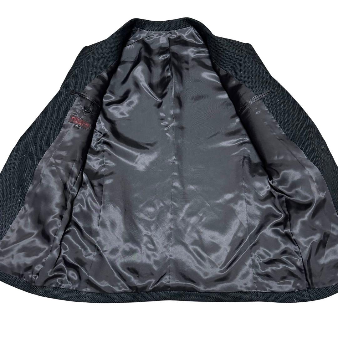 美品 リーツテイラーザズー ライトツイード 光沢糸混 ダークネイビー テーラード