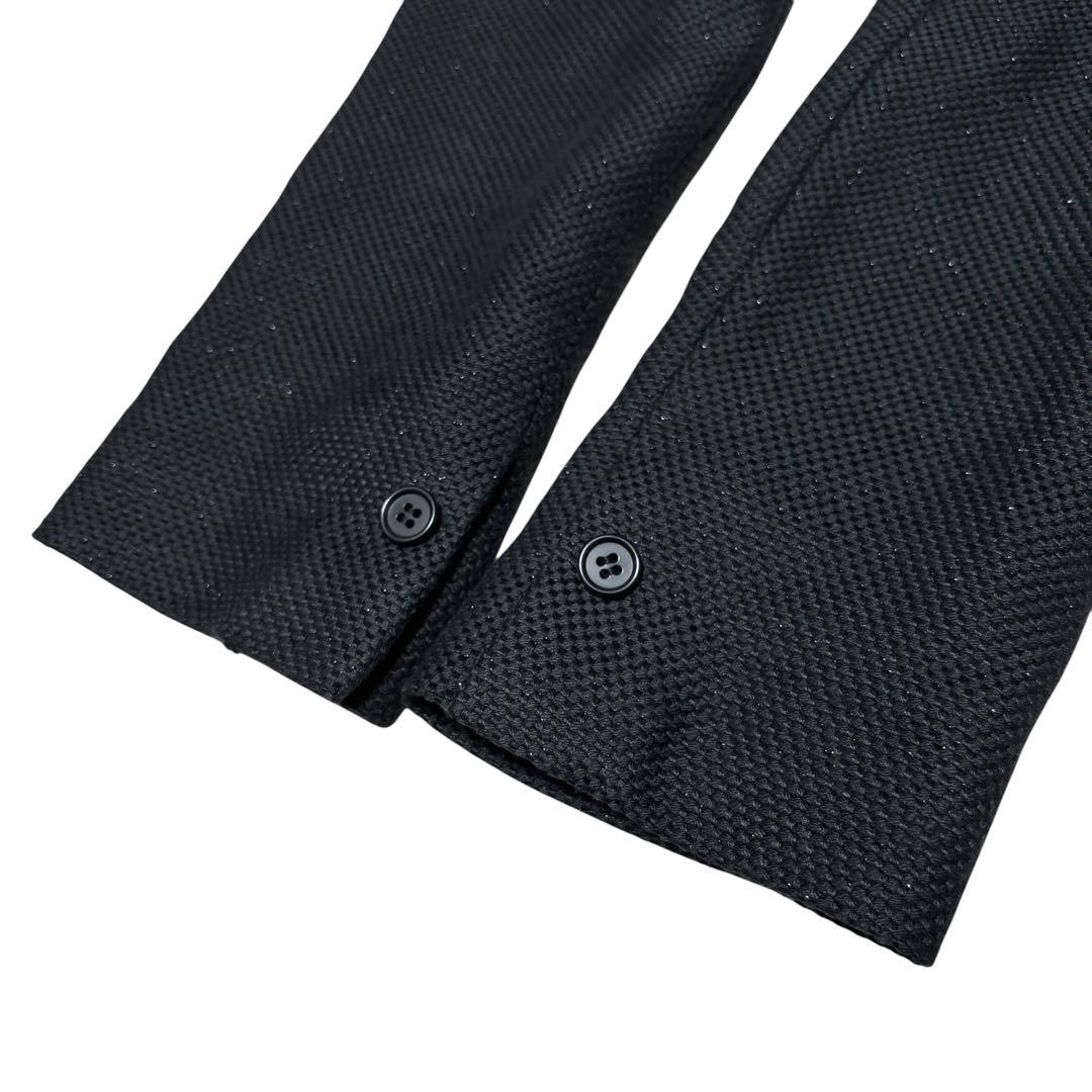 美品 リーツテイラーザズー ライトツイード 光沢糸混 ダークネイビー テーラード