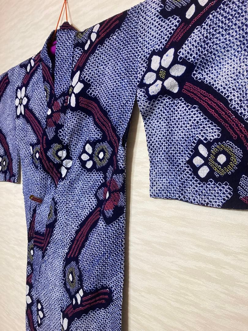 レモン　有松絞り　絞り浴衣　① 大きめ