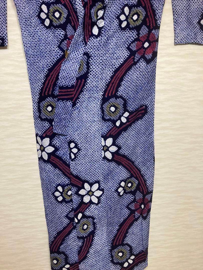 レモン　有松絞り　絞り浴衣　① 大きめ