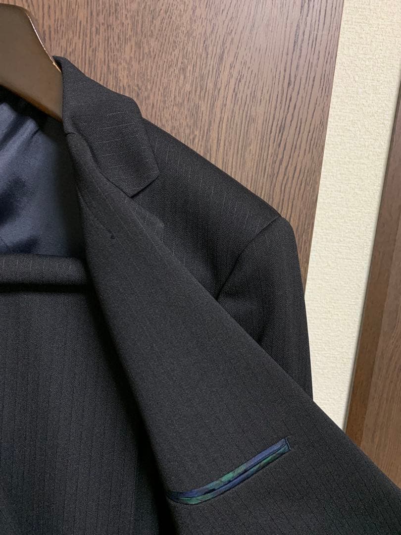 A6新品未使用！着心地抜群ストレッチビジネススーツ！ウォッシャブル無地調ブラック