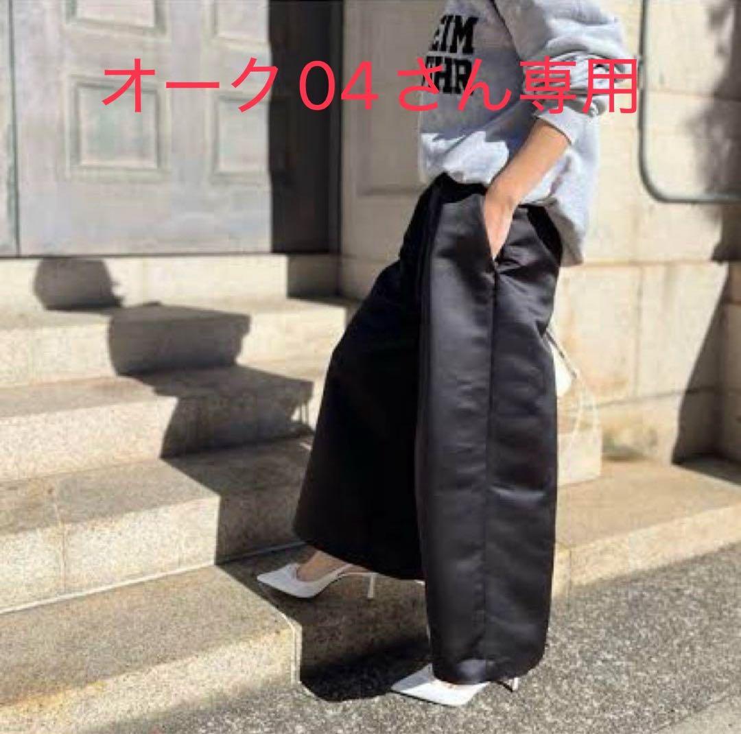 【専用】heve サテンフレアガウチョパンツ　ブラック　36