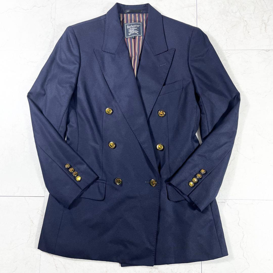 ✨未使用級 バーバリーズ ダブルテーラードジャケット 刻印ボタン カシミヤ