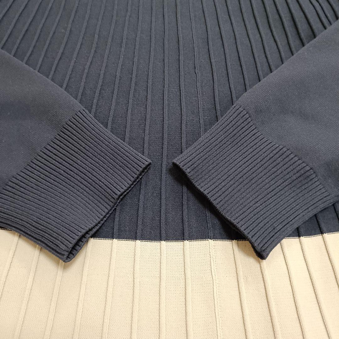 フレッドペリー ニットプリーツシャツ 長袖 ネイビー 完売品 FredPerry