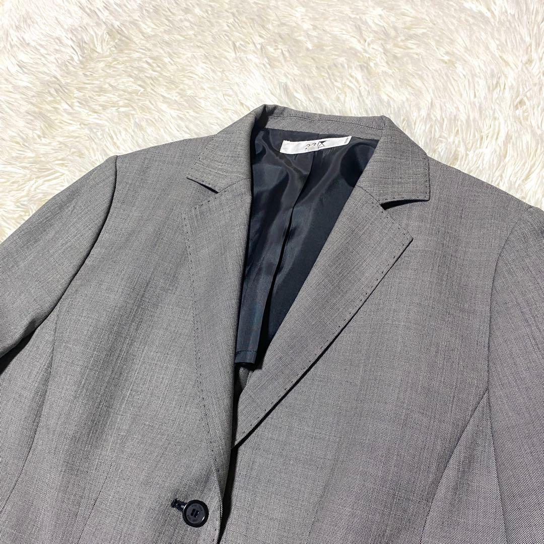 美品✨23区 セットアップ スーツ 大きいサイズ シルク グレー