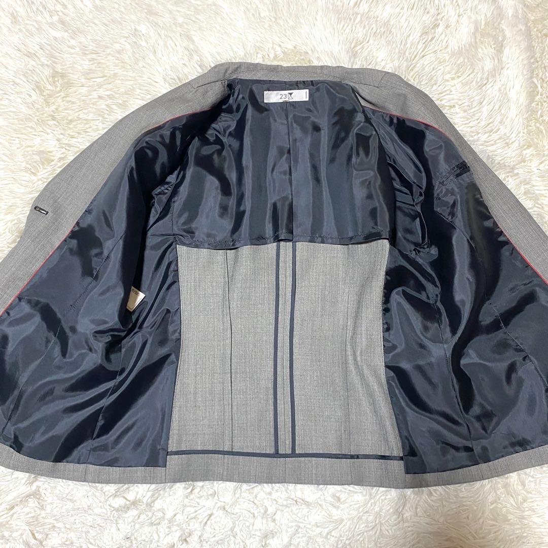 美品✨23区 セットアップ スーツ 大きいサイズ シルク グレー