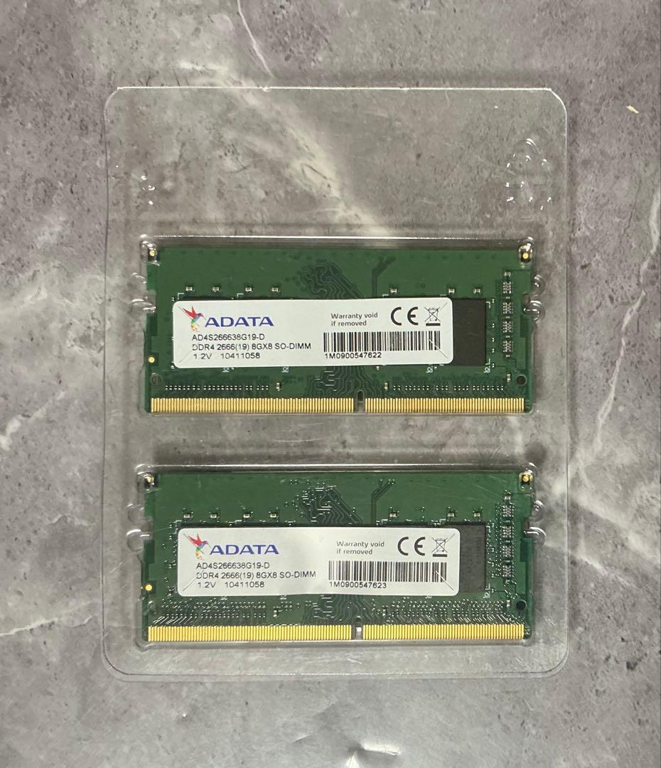 【新品未使用】ADATA DDR4 2666MHz 8GB×2 ノートPCメモリ