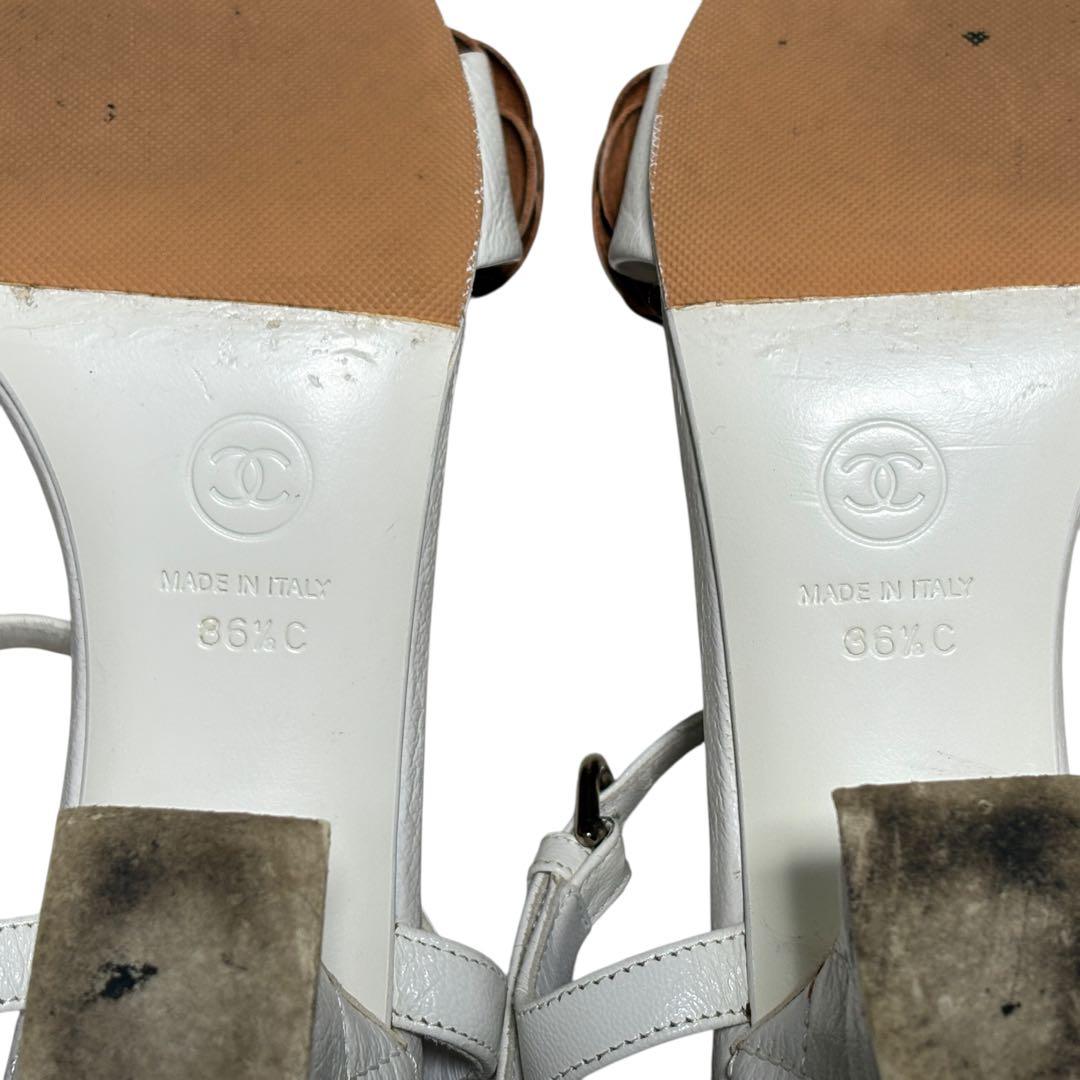 CHANEL シャネル カメリア マトラッセ ヒールサンダル 36 1/2