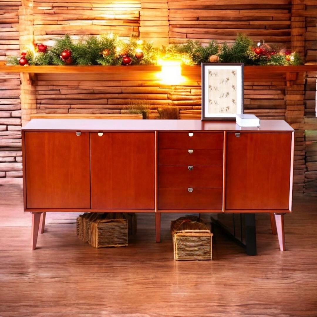 E 新品 160cm リビングボード キャビネット 北欧 ホテル仕様 収納