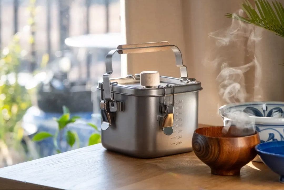 【新品未使用】仔犬印　角形給食缶ミニ