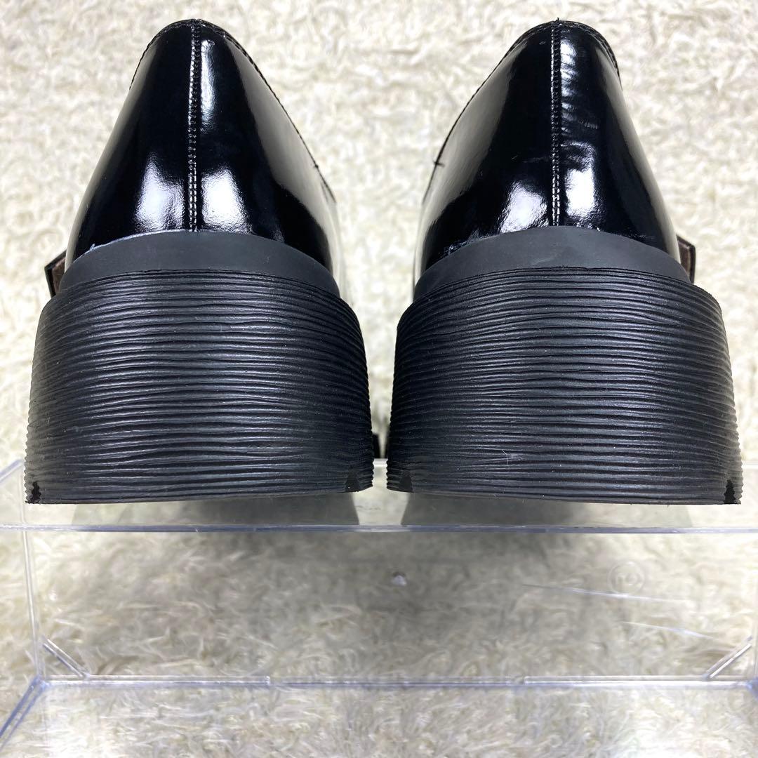 『未使用級』ランバンオンブルー Tストラップ ローファー 厚底　ブラック　24